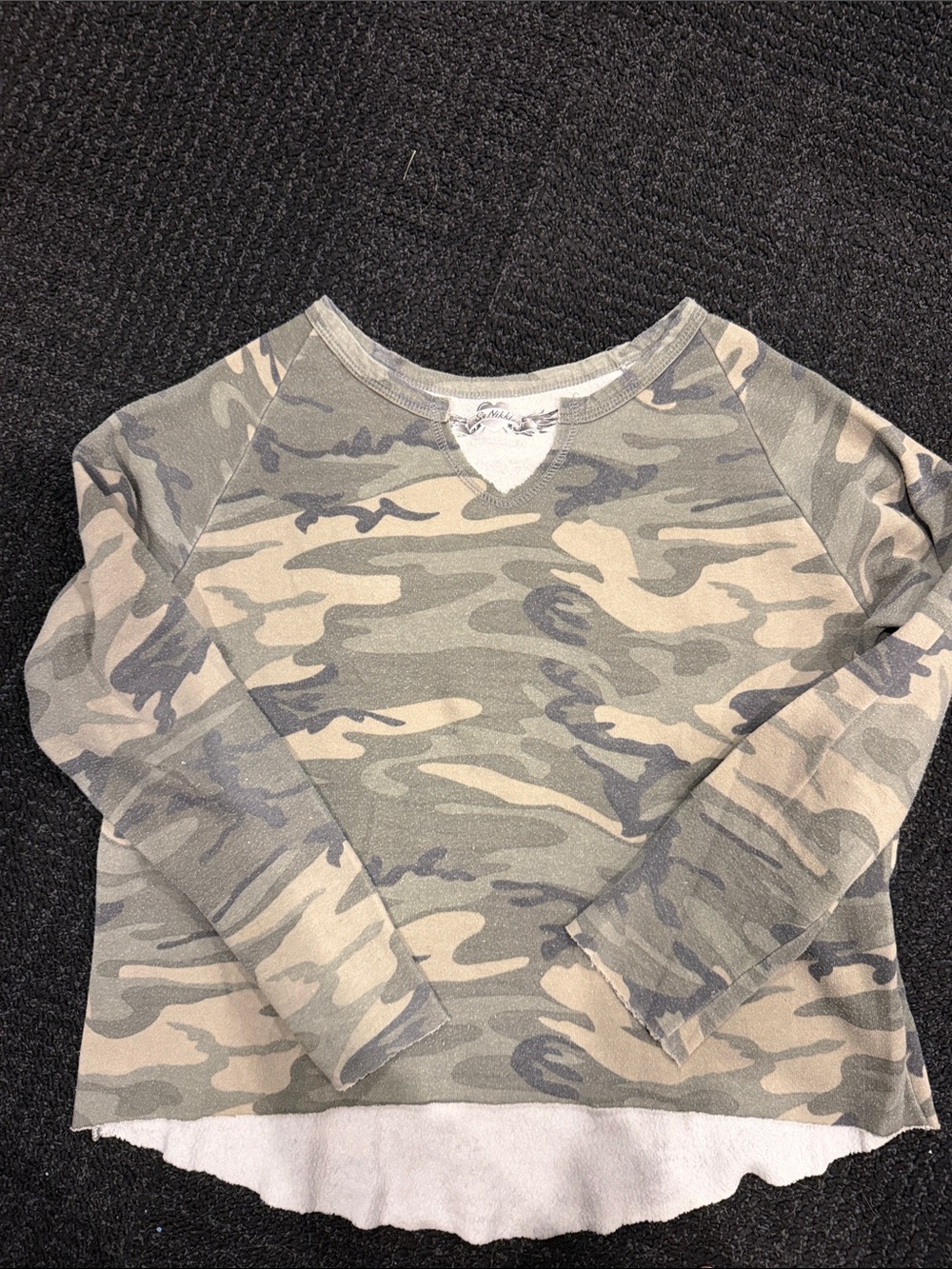 So Nikki Kids Camo Sweatshirt in Green and Tan